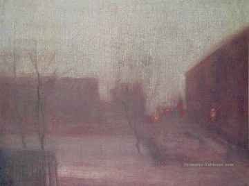 sea Peintre - Nocturne Trafalgar Square Chelsea Neige James Abbott McNeill Whistler